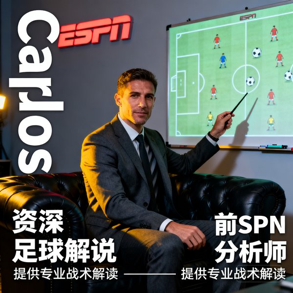 Carlos，资深足球解说，前ESPN分析师，提供专业战术解读